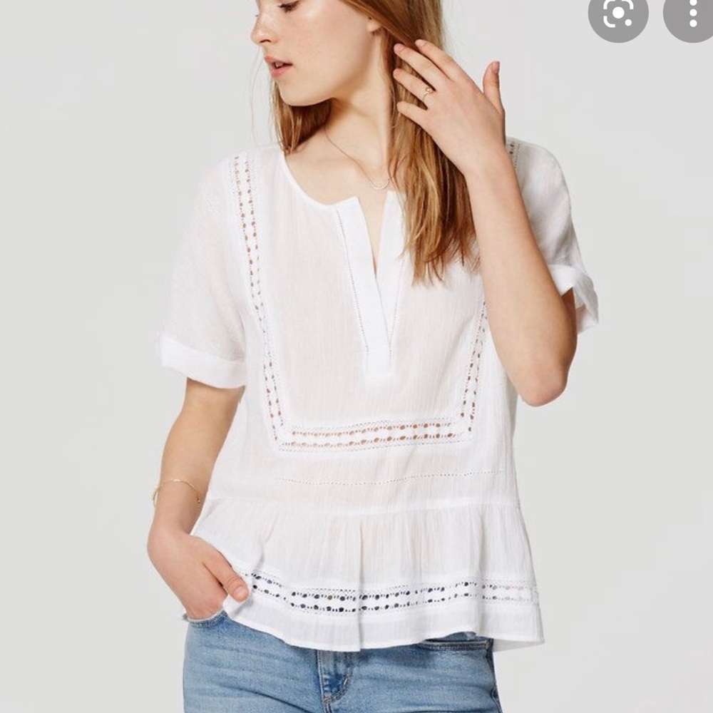 NWT, Loft gauze peplum shirt
